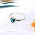thumbnail image 2 of Art Deco Blue Topaz Heart Ring, 925 Sterling Silver Heart Rings for Women December Blue Topaz Rings Valentines Day Gift Size 3-15, 2 of 3