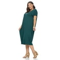 thumbnail image 3 of Pastel by Vivienne Women's Cocoon Maxi Dress with Dolman Sleeve Hunter-Green XXX-Large, 3 of 4