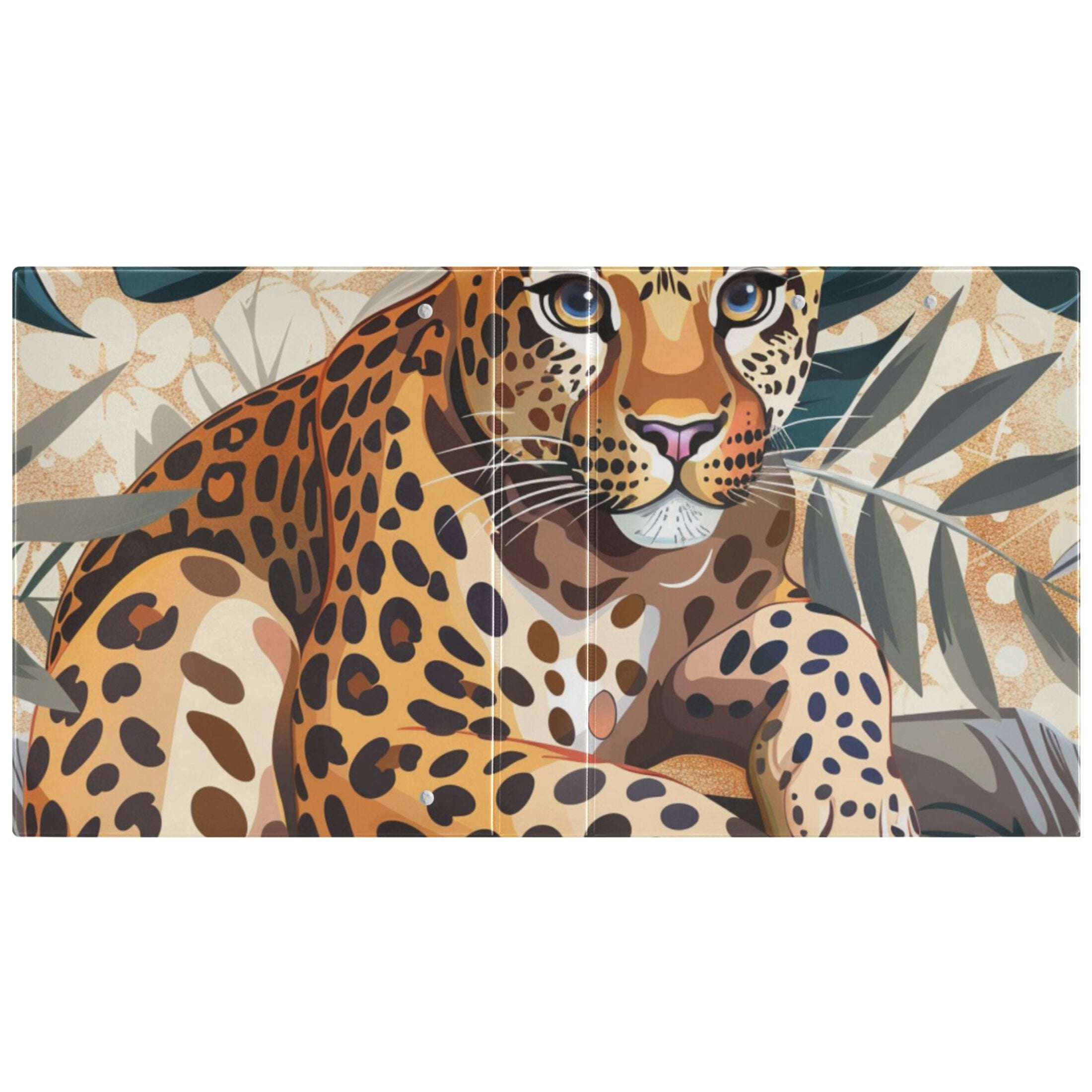 Leopard Baby 3 Ring Binders 1.5 inch Hardcover File Folders with Interior Pockets A4 Size Organizer for School Office Hospital