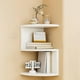 thumbnail image 3 of Organizador de pared de estantería en esquina | Estantería de madera multicompartimento Blanco negro 20x20x40cm | Dormitorio moderno, salón, cocina, armario de libros | Distribución robusta, de gran, 3 of 6