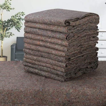 SuperDeal 12 Pack 74" x 53" Moving Blankets Furniture Protection Pads Cotton & Fiber
