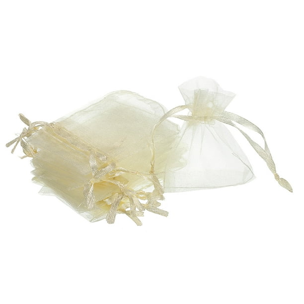 50uds Bolsas de Organza 5x7cm Unique Bargains Transparente para Regalo Joyería Boda Fiesta Navidad