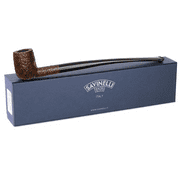 Savinelli Churchwarden Pipe - Italian Hand Crafted Long Stem Pipe, Wooden Long Pipe, Classic Wizard Pipe Style Briar Wood Pipe, Handmade Pipe from Italy (Rusticated Brown, 104)