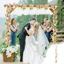 Fmbmuo Artificial Rose Flower Vine Garland for Outdoor Patio, Art Deco Design, UV Resistant