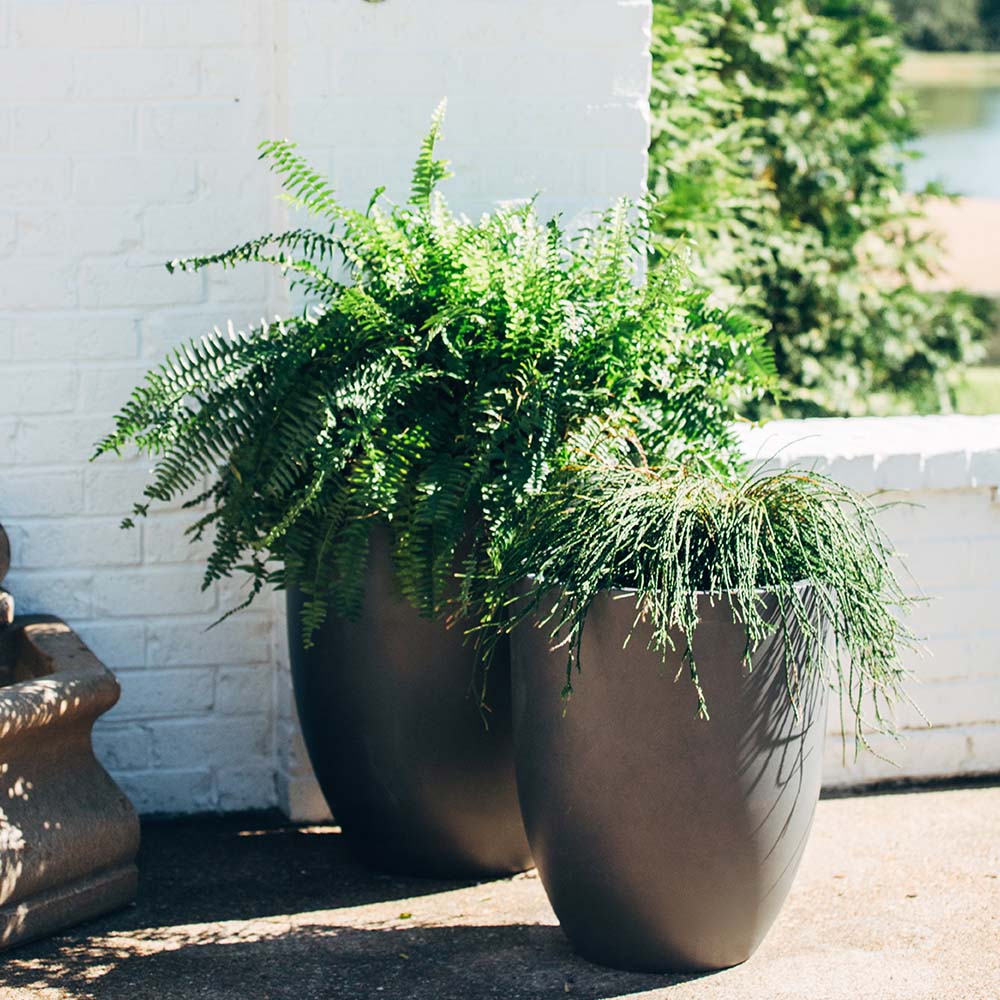 Ash & Ember 22" Laurel Charcoal Planter, Lightweight Fiberstone Composite with Weather-Resistant Finish