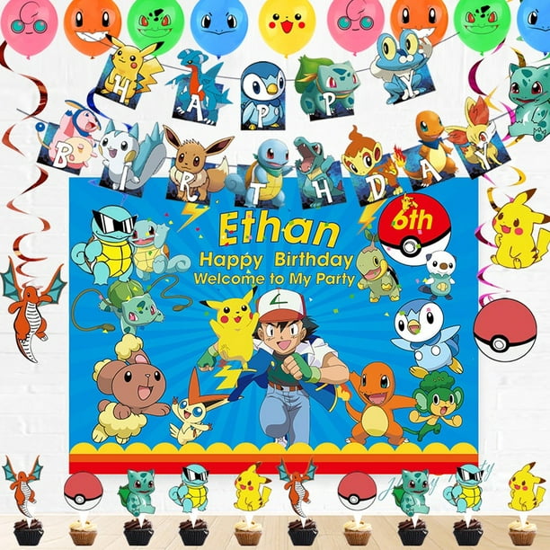 Invitations de fête Pokémon mettant en vedette Pikachu, paq. 8