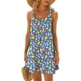 thumbnail image 2 of IROINNID Women's Beach Dresses Sexy Hawaiian Tropical Sleeveless Sling Loose Shift Dress Boho Prints Drop Waist Dress, 2 of 5