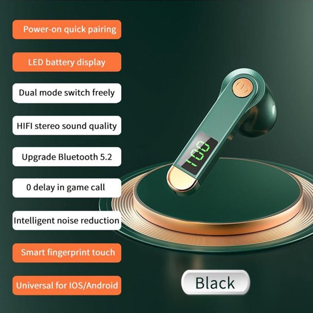H01 Business Auricular compatible con Bluetooth Auricular inalámbrico único (Verde)