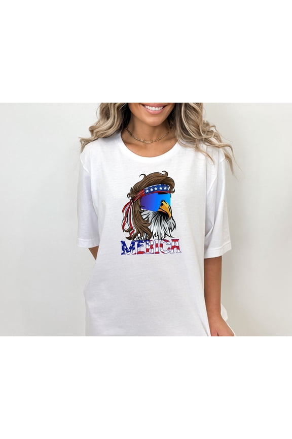 Eagle Merica Shirt, Merica Mullet Eagle Shirt, American Eagle, American Flag, 4Th Of July Shirt, Independence Day Tee, Shirt For 4Th Of July