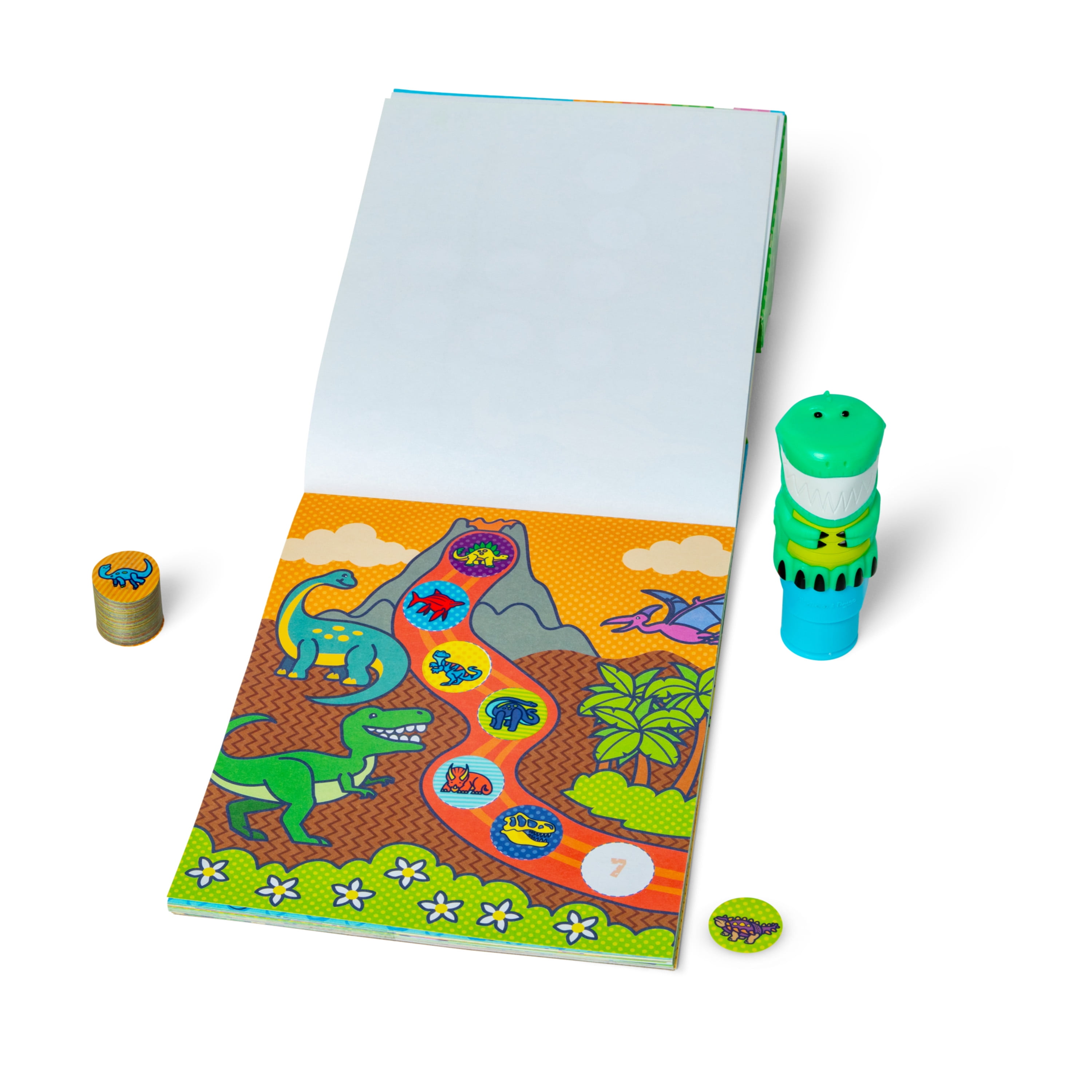 Melissa & Doug Sticker WOW!™ Dinosaur Bundle: Sticker Stamper, 24-Page Activity Pad, 600 Total Stickers, Arts and Crafts Fidget Toy Collectible Character