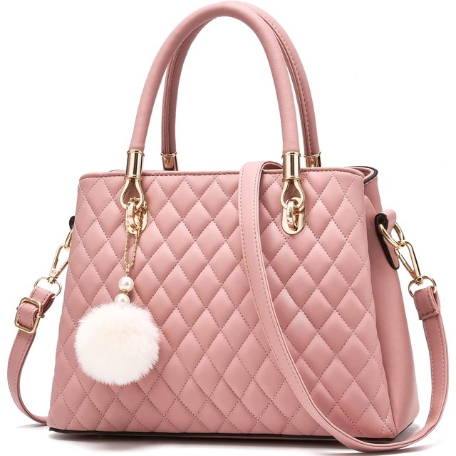 LHSHID Womens Leather Handbags Purses Top handle Totes Satchel Shoulder Bag for Ladies with Pompon