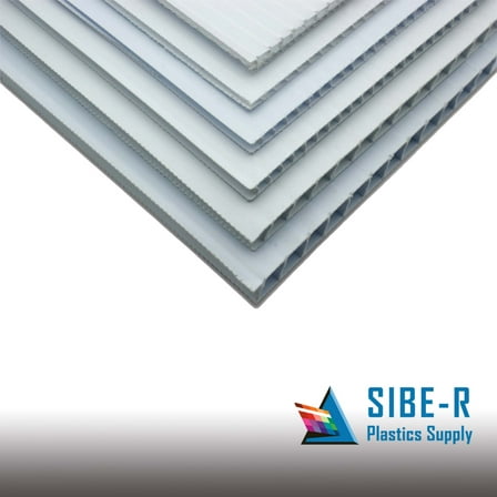2 pack-  Gray Corrugated Plastic  sheets (4 mm) 24" x 48" ^