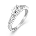 thumbnail image 3 of 925 Sterling Silver Princess Cut Cubic Zirconia Clover Womens Wedding Engagement Ring Set, 3 of 6