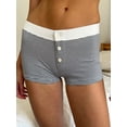 thumbnail image 2 of Yunliwuli Women Lounge Shorts, Low Waist Button Closure Printed Slim Pajama Shorts Sleepwear, 2 of 7