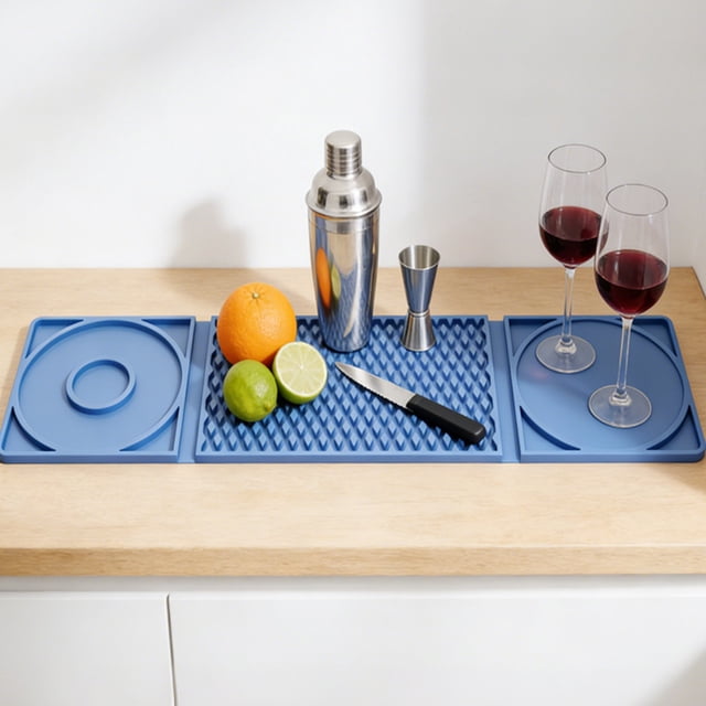 Large Silicone Drying Mat Heat Resistant Countertop Protector for Kitchen Bar Dining Table Dish Drying Mat Non Slip Waterproof Mat for Countertop Sink Dishwasher Safe Kitchen Accessories Utensil Mat