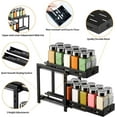 thumbnail image 3 of Pull Out Spice Rack Organizer for Cabinet, 2-Tier Cabinet Spice Rack Organizer, Height Adjustable Vertical Spice Rack for Kitchen Cabinet (5.3''Wx10.8''Dx9.2''H, Metal Black), 3 of 8