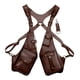 thumbnail image 2 of Bolso de hombro oculto bajo el brazo con bandolera ajustable de cuero para mujer y hombre. marrón, 2 of 9