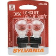 Sylvania 3156LL.BP2 Long Life Multi Purpose Automotive Light Bulb, 2 pack, Compatible with Multiple Cars