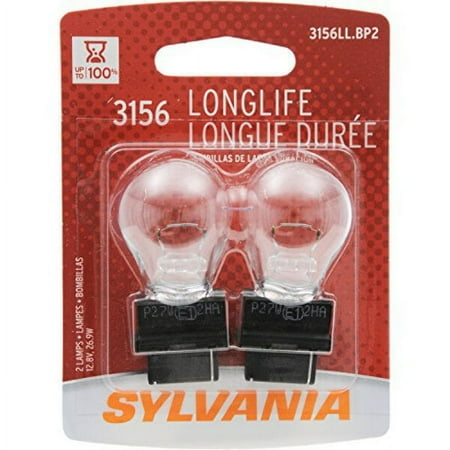 Sylvania 3156LL.BP2 Long Life Multi Purpose Automotive Light Bulb, 2 pack, Compatible with Multiple Cars