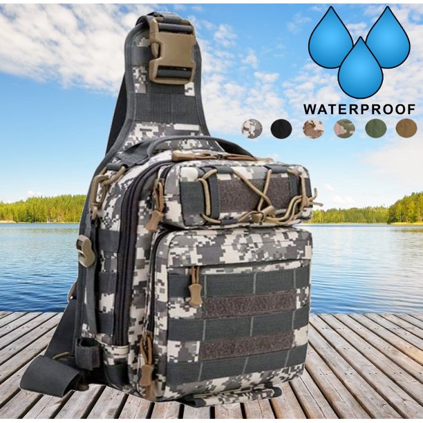 Generic Waterproof Fishing Backpack Storage Bag Travel Backpack (Acu