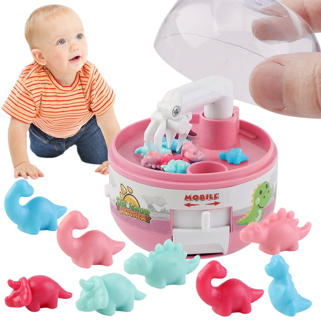 Mini máquina de garras, juguetes de dinosaurios para niños, premios de dinosaurios, juego de máquina de garras con 8 pequeños dinosaurios, regalos de cumpleaños para niños y niñas