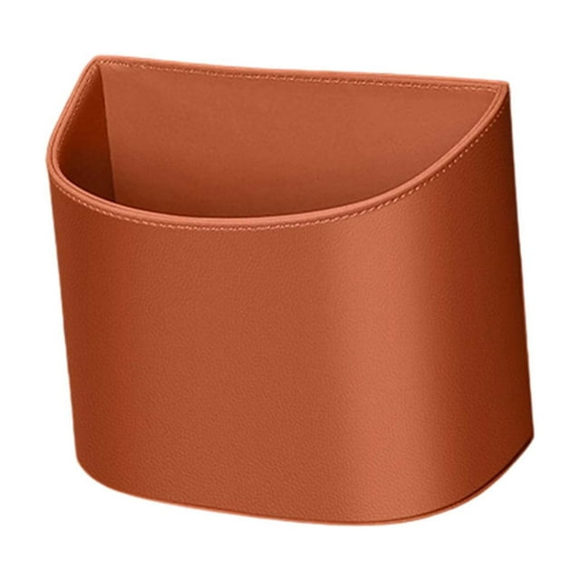 Car Cup Holder for Door Panel Leather Hanging Storage Box with Trash Bin Compartment 10 in x 16 cm