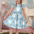 thumbnail image 5 of Mitankcoo Girls Easter Dresses Cute Print Flutter Sleeve Crew Neck A-Line Dress for Daily Fashion Wear 3-14Y, 5 of 7