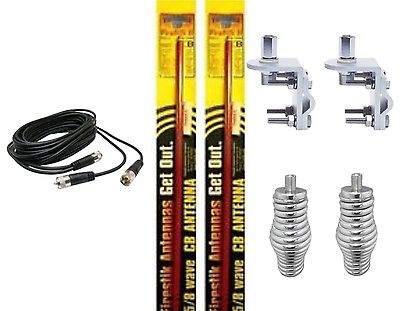 Lotto 2 Antenne CB Firestik II FS2-B – 61 Cm, 5/8 D'onda, Punta Tonda, Nero