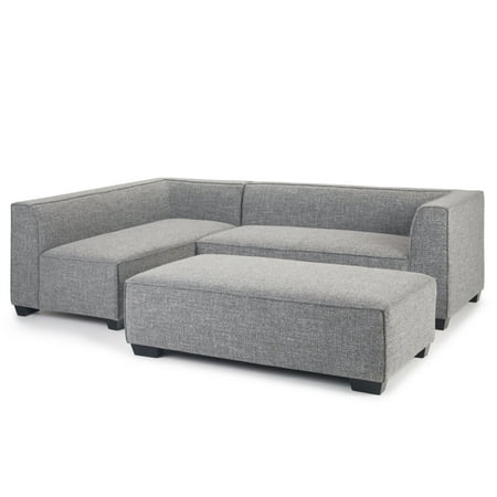 Brooklyn Max Banner Contemporary 99 Inch Wide Sectional In Smoke