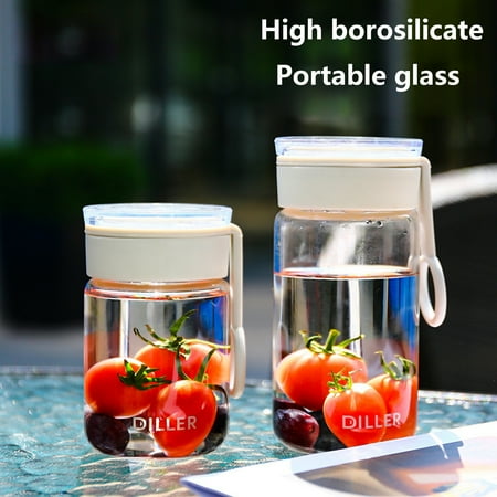 

LeKY 280ml/380ml DILLER Single Layer Glass Water Cup Anti-fracture Smooth Cup Rim High Borosilicate Glass Water Cup for Daily Life