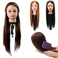 thumbnail image 5 of Zhaomeidaxi Female Model Hair Wig Practice Salon Hair Training Weaving and Wearing Dummy Mannequin 3PCS, 5 of 5