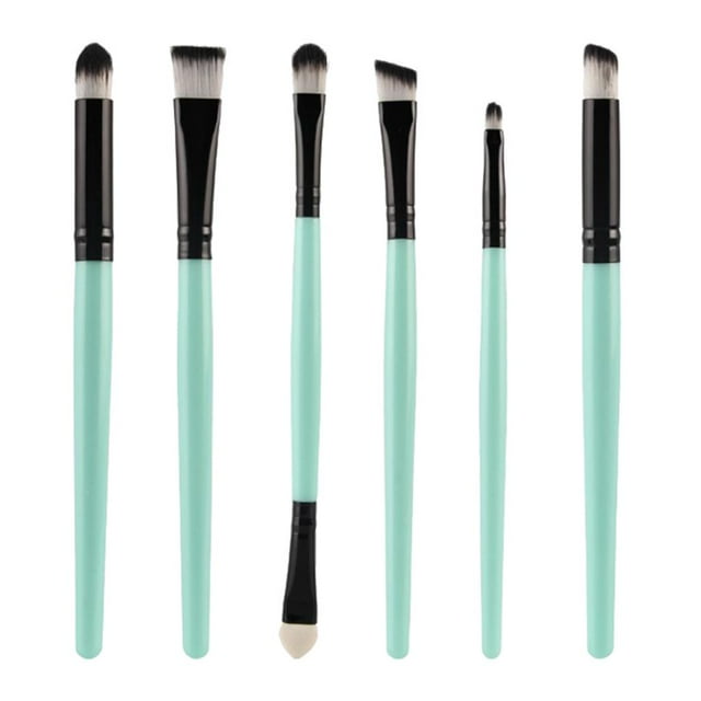 Pinceles de maquillaje de ojos Zulema suave 6 piezas Verde negro