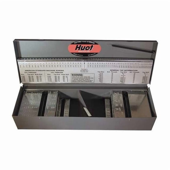 Huot Drill Bit Case,Jobber Length,Steel 11750