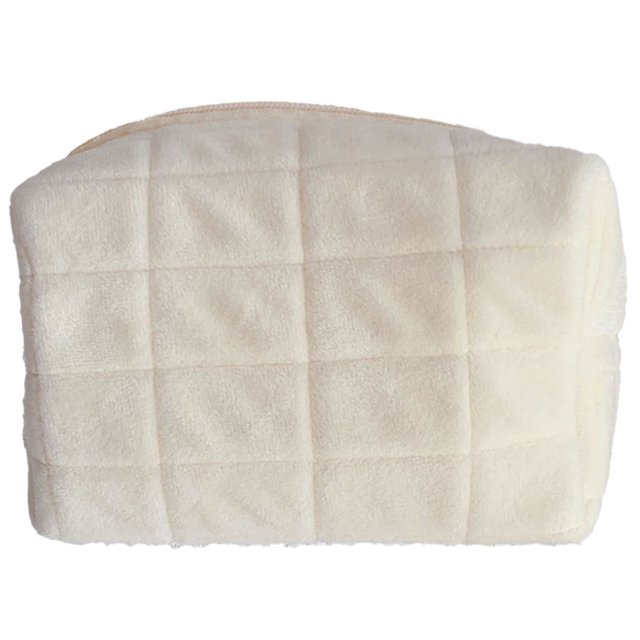 Bolsa de maquillaje en forma de bloque, bolsa de cosméticos de felpa, bonita bolsa de almacenamiento suave con cremallera para artículos de tocador de viaje, suministros de oficina, cosméticos,