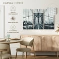 thumbnail image 5 of Elephant Stock Brooklyn Bridge Monochrome Wall Art - Horizontal Multi Panel Canvas - Living Room Wall Decor - Architecture Multi Panel - Blue And Silver Decor - 65" x 42", 5 of 8