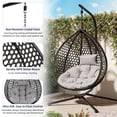 thumbnail image 4 of Jopath Hanging Egg Chair with Stand, Sturdy Hammock Chair with Rattan Weaving, Swing chairs with Soft Removable Cushion for Balcony Bedroom Garden Black+Gray, 4 of 9