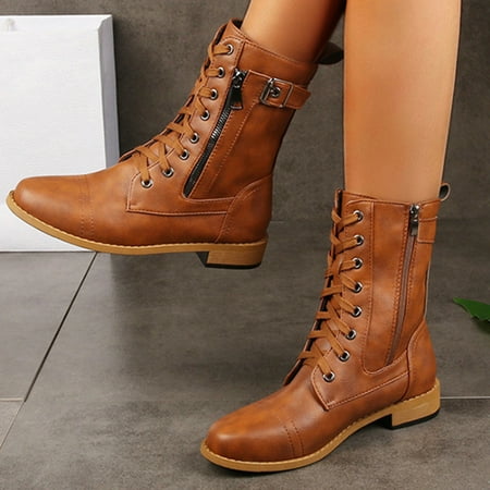 Tawop White Gogo Boots For Women  Fashion Western Style Riding Boots Casual Warm Low Heels Knee Middle Tube Boots Shoes Thigh High Boots Womens Boots