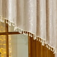 thumbnail image 6 of Sunyuer Dark Green Sheer Valance Curtain for Windows, Rustic Floral Muted Green Window Lace Curtain, Rod Pocket Light Filtering Valance, 1 Panel, 6 of 7