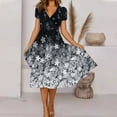 thumbnail image 2 of Ketyyh-chn99 Robe Maxi Grande Taille Robe Évasée à Fleurs Robe Droite Unie pour Vacances Robe de Plage à Enfiler Gris,2TG, 2 of 5