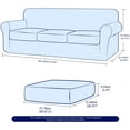 thumbnail image 4 of Subrtex 4-Piece Stretch Textured Grid Sofa Cover Slipcover,Separate Cushion Cover(Khaki, Sofa), 4 of 8