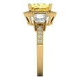 thumbnail image 3 of 3.005 ct Princess Cut Simulated Yellow Diamond Three-Stone Engagement Ring for Women in 18K Yellow Gold, 3 of 5