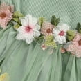 thumbnail image 4 of ZEHJUHAN Baby Girl's Sleeveless Flower Applique Mesh Tutu Dress Lace Button Cardigan Set for Party Green，6-12M, 4 of 8