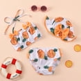 thumbnail image 2 of TAIAOJING Toddlers and Baby Girls' Swimsuit Bowknot Sunflower Watermelon Pineapple Print Ruffles Two Piece Swimwear Bikini With Hat Outfits Bathing Suit 18-24 Months, 2 of 7
