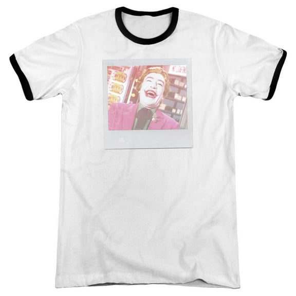 Batman Classic TV Captured Adult Ringer T-Shirt White Black