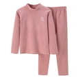 thumbnail image 2 of Antinious Casual Long Sleeve Loungewear Suits for Kids,Toddler Winter Long Sleeve Sleepwear Outfits Sets, Thermal Underwear Set Padded Kids Boys And Girls In The Collar Home ,Pink,120, 2 of 3