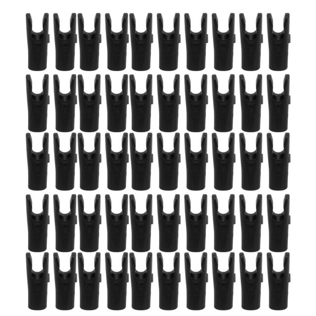 50 piezas de culatín de flecha para tiro con arco, inserto de pasador, colas de eje, accesorio de bricolaje para caza y tiro, color negro S