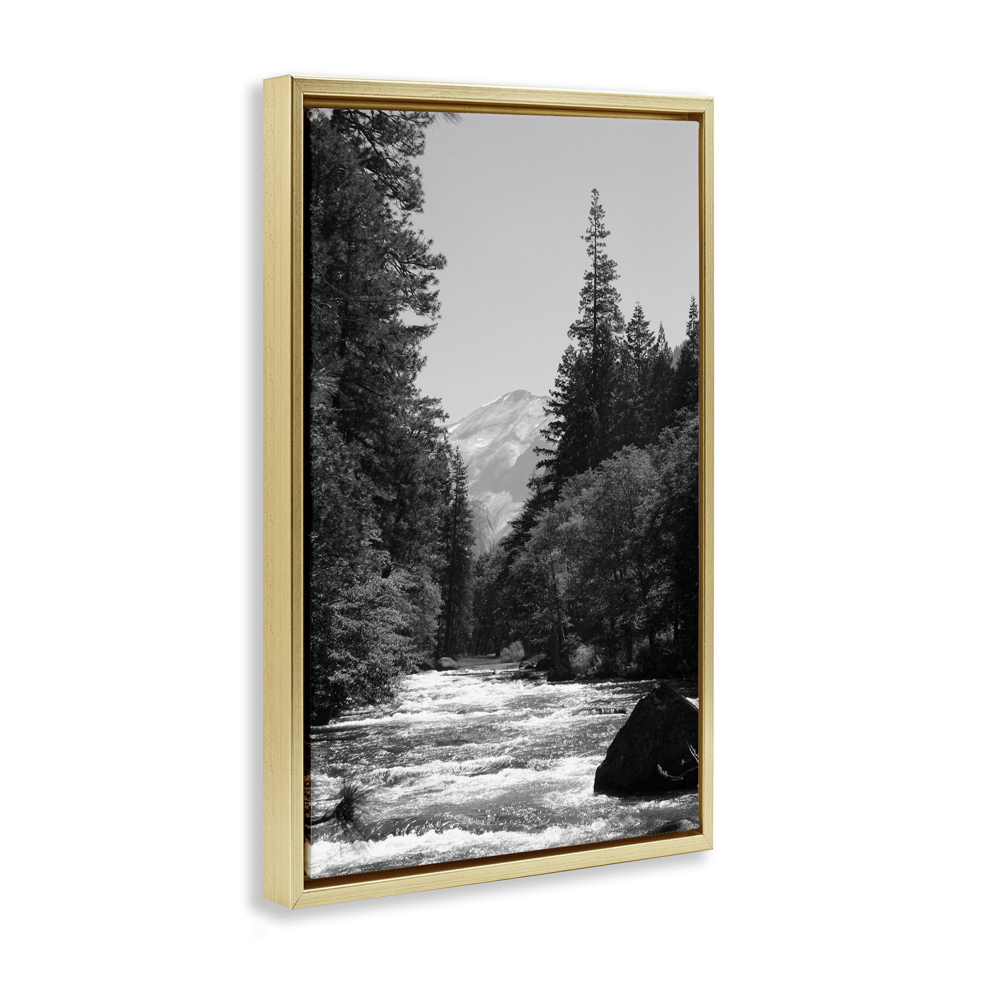 Stupell Industries Merced River Flow Gold Framed Floater Canvas Wall Art, design by Kim Curinga