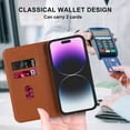 thumbnail image 4 of Suitable for iphone15promax flip magnetic wireless charger phone leather case, 4 of 12