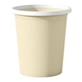thumbnail image 2 of Ribbed Plastic Trash Can - Compact Wastebasket - Small - 20.5x22cm - For Bedroom Bathroom Kitchen - 1 Piece - Cream, 2 of 8