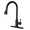 Black, variant on Kitchen Sink Faucet Brushed Nickel with Pause Button, High Arc Single Handle Kitchen Sink Faucets with Pull Down Sprayer Mix Hot and Cold Water with Deck Plate, Suit to 1 or 3 Holes